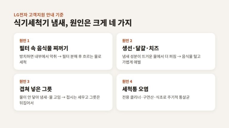 식기세척기 냄새 원인과 필터 청소법, LG 14인용 1년 넘게 쓰며 정리한 관리 순서